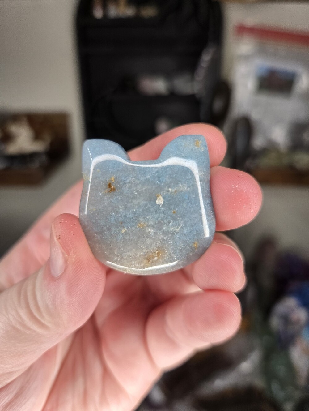Mini Trollite Cat Head Carving A